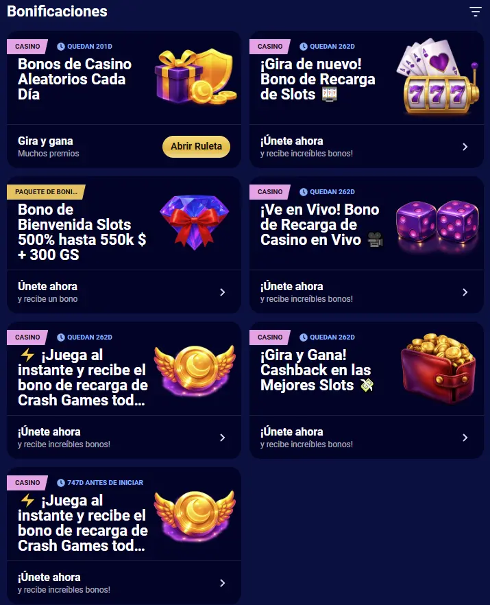Bonos únicos de casino Spinay