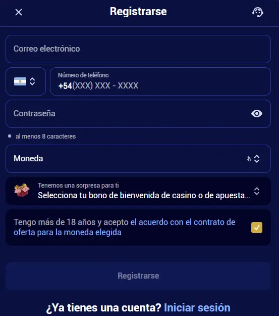 Cómo crear una cuenta en el casino Spinay